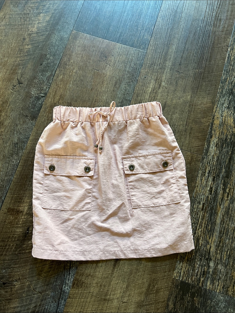 Iz Byer Light Pink Drawstring Pocket Mini Skirt size 10/12